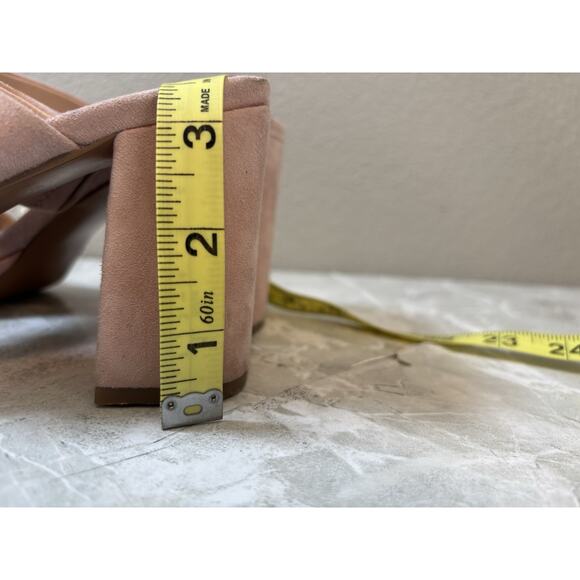 BP Brass Plum Karly Pink Suede Leather Sandal‎ Block Heel Size 8 - Picture 8 of 8